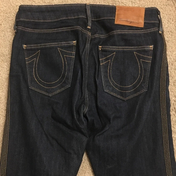 True Religion Halle Tuxedo Skinny Jeans Blue Low Rise Y2K size 27 - Picture 6 of 15